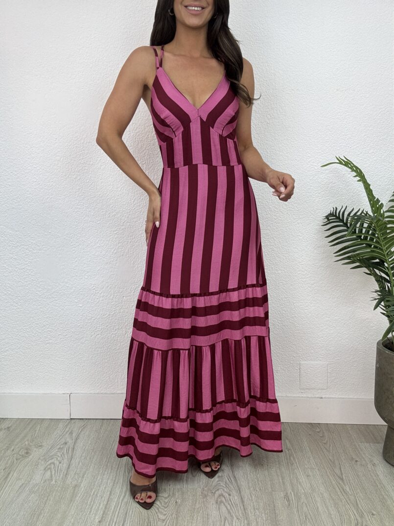 IMG_5385 VESTIDO LARGO RAYAS ROSA/BURDEOS