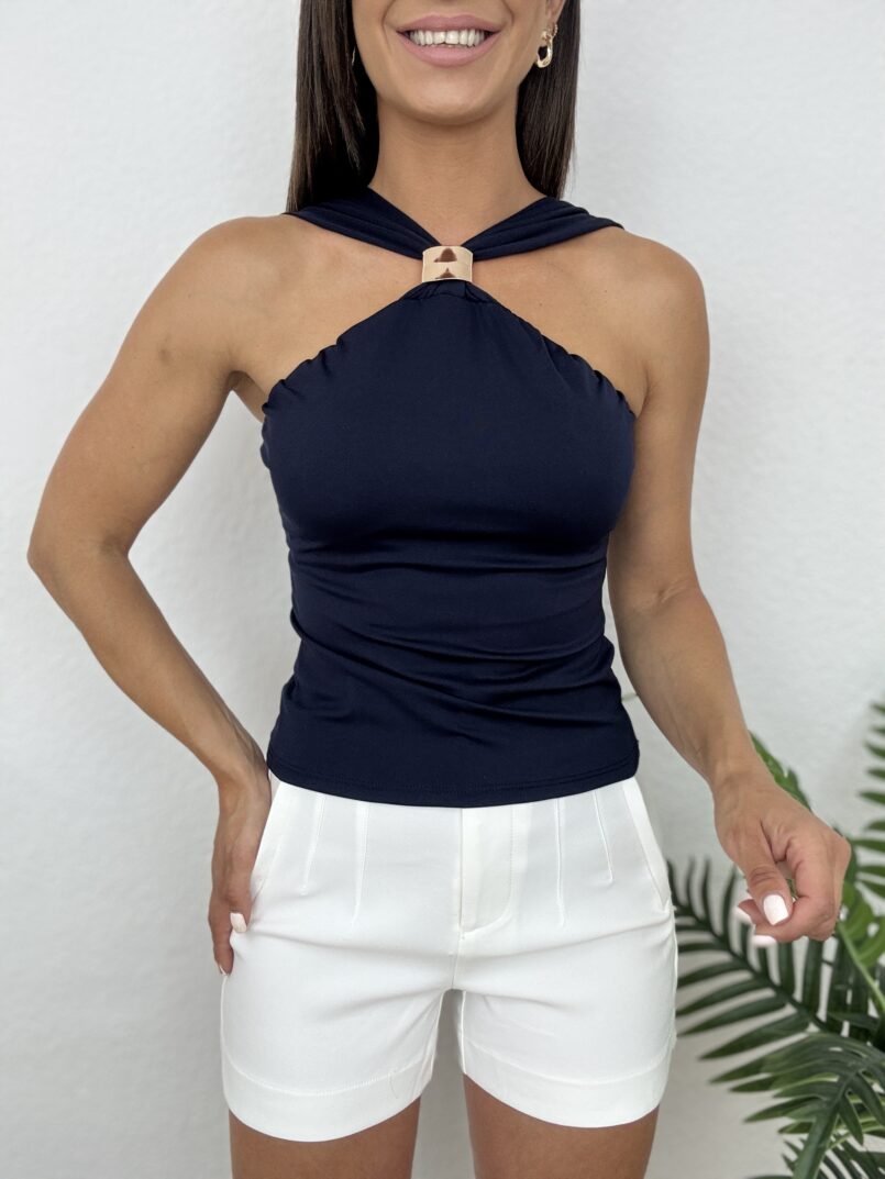 TOP HALTER CON HEBILLA MARINO