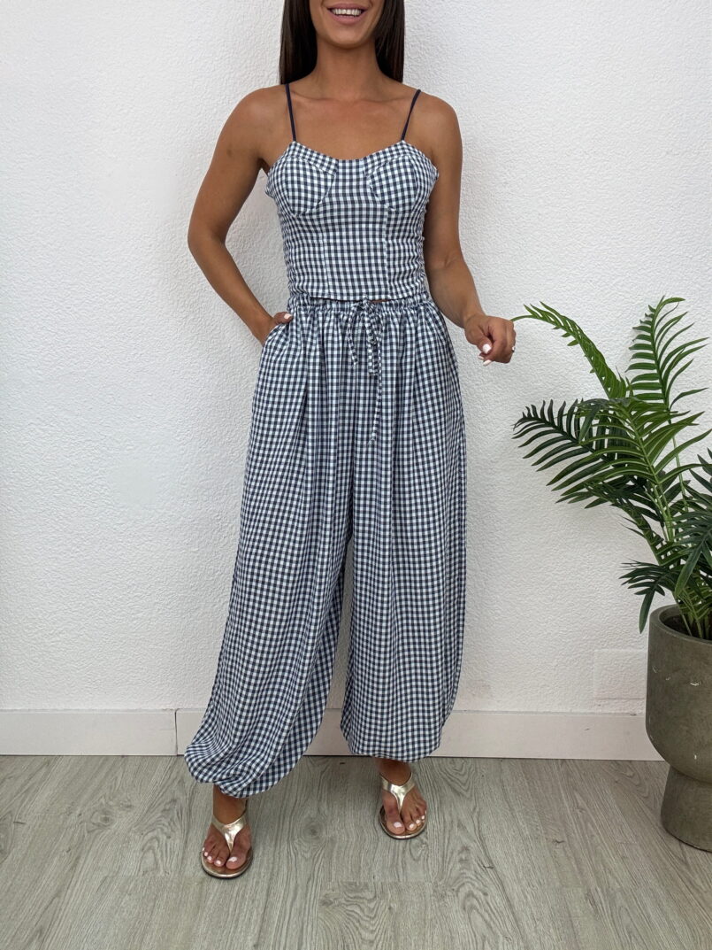 CONJUNTO VICHY TIRANTES MARINO