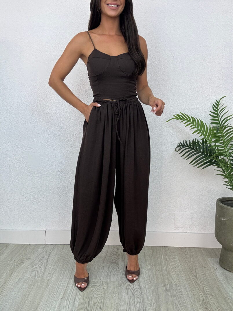 CONJUNTO MARLENA MARRON