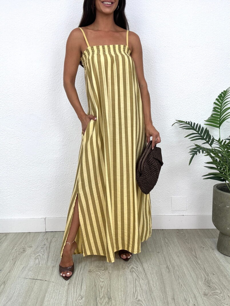 VESTIDO RAYAS AMARILLO